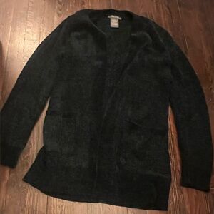 Black Open Front Cardigan